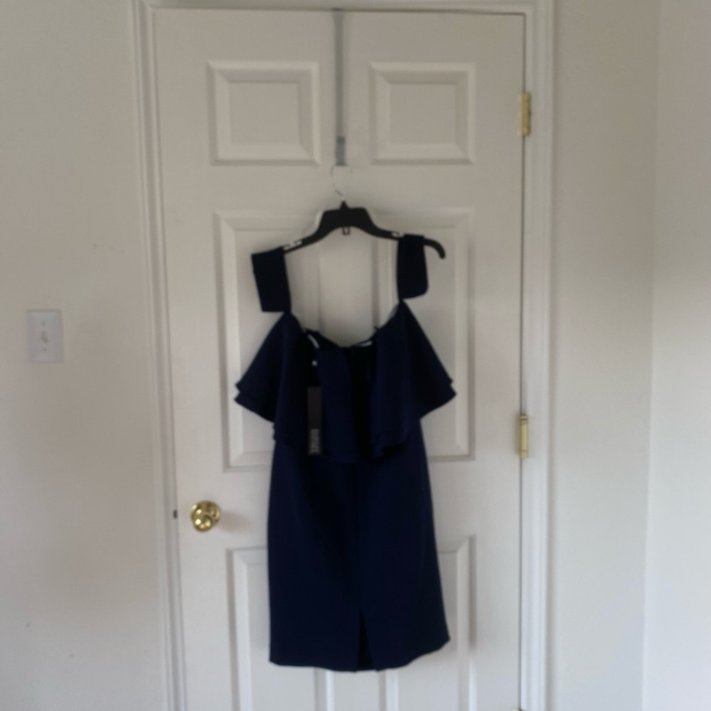 Bagdley Mishka Navy Blue Ruffle Top Dress Size 8